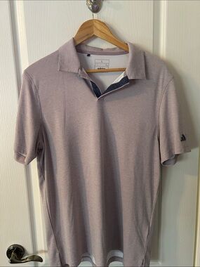 adidas Men's Mauve Polo with Contrast Placket